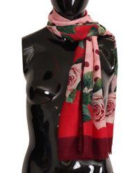 Donna Accessori da Sciarpe e foulard da Foulard 90x90 in twill stampa glicine di Dolce & Gabbana in Viola 