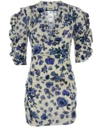 Isabel Marant - Printed Stretch Silk Doris Mini Dress - Lyst