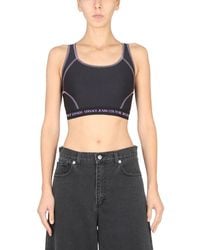 Versace Jeans Couture - Crop Top With Logo Band - Lyst