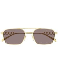 Gucci - Zonnebril Gg1804 S 003 Goud/bruin Dames - Lyst