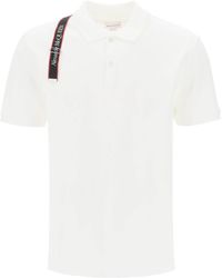 Alexander McQueen - Harness Polo Shirt In Piqué Met Selvedge Logo - Lyst