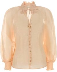 Zimmermann - Rebellion Linen-Silk Blouse - Lyst