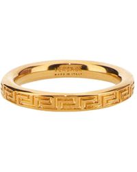 Versace - Anello Con Chiave Greca Incisa-Uomo - Lyst
