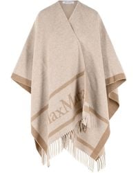 Max Mara - 'hilde' Beige Jacquardwollen Poncho - Lyst