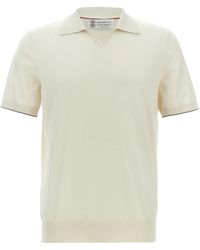 Brunello Cucinelli - Baumwollpolo -Hemd mit Logo -Stickerei - Lyst