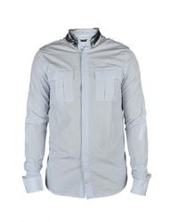 Balmain - Shirt With Denim Collar - Lyst