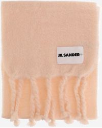 Jil Sander - Wool Blend Scarf With Logo - Lyst