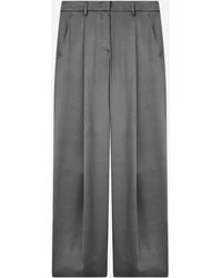 Giorgio Armani - Double Silk Satin Trousers With One Pressed Crease - Lyst