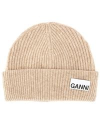 Ganni - Cappello Beanie A Coste - Lyst