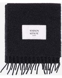 Maison Kitsuné - Alpaca Wool Scarf With Logo - Lyst
