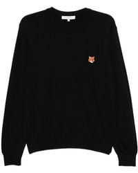 Maison Kitsuné - Fox Head Wool Crewneck Sweater - Lyst