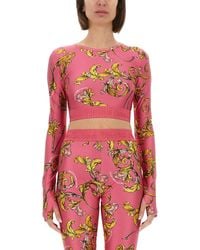 Versace Jeans Couture - "Outline Baroque" Short Top - Lyst