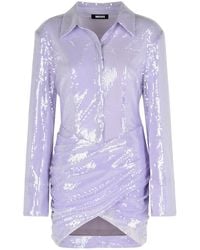 ROTATE BIRGER CHRISTENSEN - Drehen Sie Misty Lilac Polyester Pailletten -Mini -Kleid - Lyst