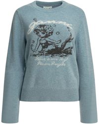 Ganni - "Mermaid" Crew-Neck Sweater - Lyst