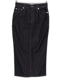 Givenchy - Denim Long Skirt - Lyst