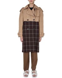 Marni - Double-Breasted Trench Coat With Two-Tone Design - Lyst