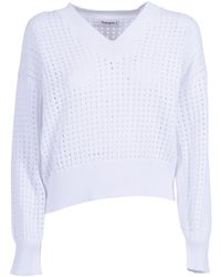 Kangra Cashmere - Pullover A Rete Manica Lunga - Lyst