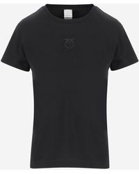 Pinko - Bussolotto Baumwoll-T-Shirt mit Logo - Lyst