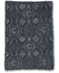 CASABLANCA - Grey Merino Wool Blend Fluffy Monogram Scarf - Lyst