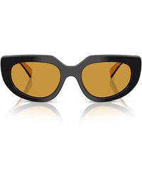 Prada - Zonnebril Prd02 S 02 K50 P Zwart Topaas/donker Honing Dames - Lyst