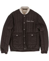 Golden Goose - Journey Over Padded Bomber Jacket Quilted Wrinkled Polyamide Canvas With Embroidery - Lyst