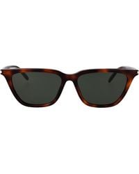 Saint Laurent - Thin Acetate Cat Eye Sunglasses - Lyst