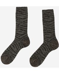 ANT45 - Stretch Cotton Blend Socks With Animal Print - Lyst