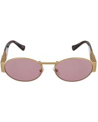 Versace - Zonnebril Met Rond Montuur - Lyst
