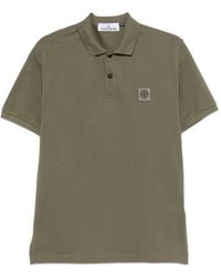 Stone Island - Logo Cotton Polo Shirt - Lyst