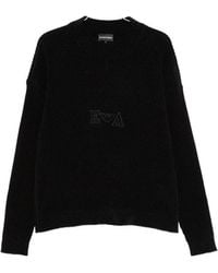 Emporio Armani - Cotton Crewneck Sweater - Lyst