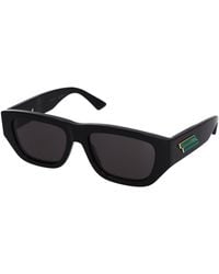 Bottega Veneta - Femmes 's Lunettes de soleil acétate noires / gris - Lyst
