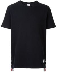 Thom Browne - Relaxed Fit Ss Tee W/ Center Back Rwb Stripe - Lyst