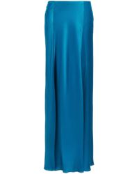 Alberta Ferretti - High-Waisted Flared Satin Skirt - Lyst