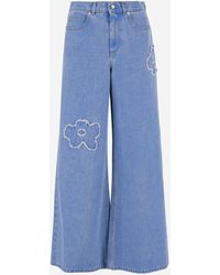 Marni - Jeans de mezclilla de algodón con aplicacións - Lyst