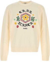 CASABLANCA - Ivory Wool Sweater - Lyst