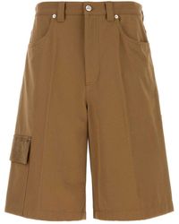 Gucci - Caramel Cotton Bermuda Shorts - Lyst