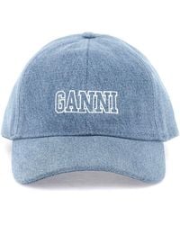 Ganni - Cappello Baseball Con Logo Ricamato - Lyst