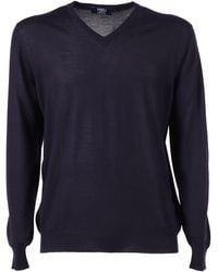 Fedeli - V Neck L/S Knitted Sweater - Lyst