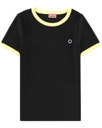 KENZO - Solid Round Neck T-Shirt - Lyst