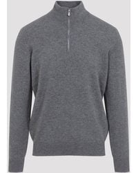 Brunello Cucinelli - Kasjmier Trui Met Halve Rits - Lyst