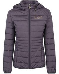 EA7 - Logo Short Down Jacket - Lyst