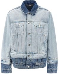 Stella McCartney - Layered Denim Jacket Giacche Celeste-Donna - Lyst