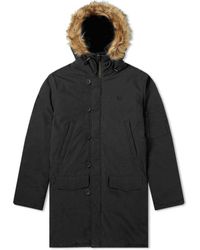 fred perry puffer jacket black