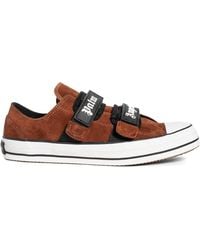 Palm Angels - Brown Calfskin Low Top Sneakers - Lyst