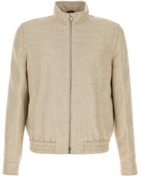 Brunello Cucinelli - Beige Silk Blend Jacket - Lyst