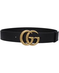 Gucci - Gürtel Marmont Women Leder schwarz - Lyst