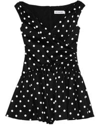 Self-Portrait - Abito Corto A Pois Con Scollo A V-Donna - Lyst