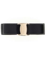 Ferragamo - Salvatore 7 Cm X 2 Cm Mini Leather Hair Clip Brooch - Lyst