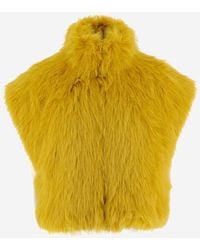 Pinko - Chaleco corto con efecto de pelo de - Lyst