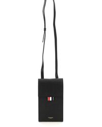 Thom Browne - Pebble Grain Leather Phone Holder With Strap - Lyst